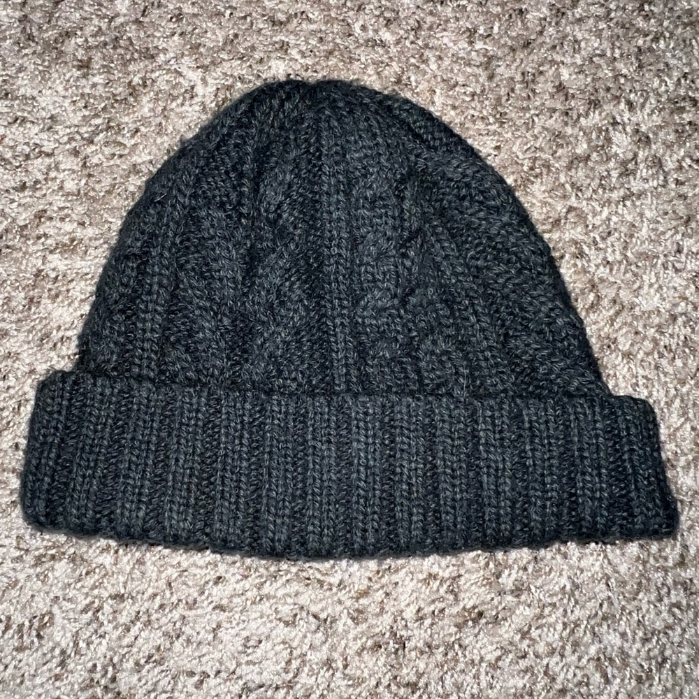 Grey knitted beanie